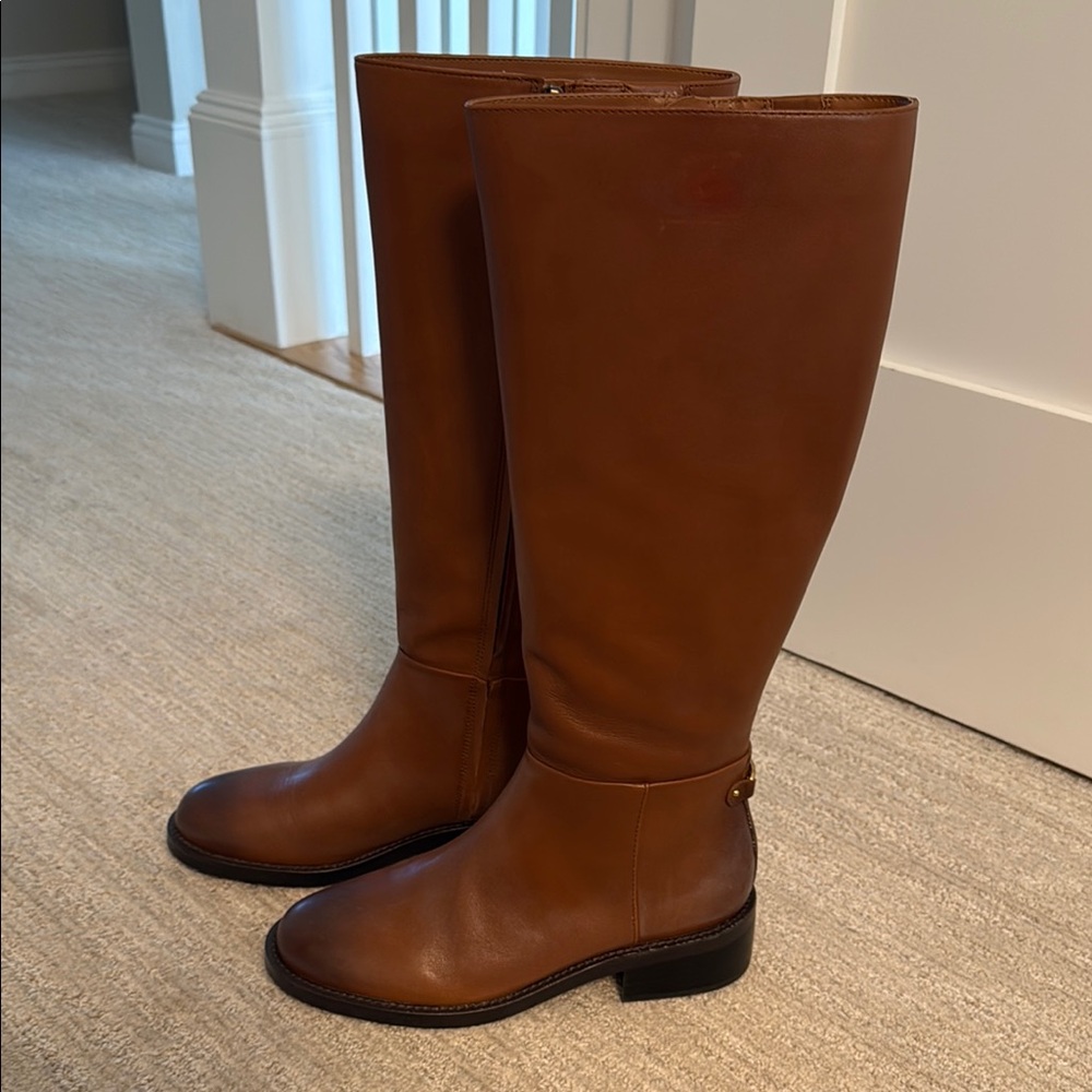 Elegant Brown Leather Knee-High Boots